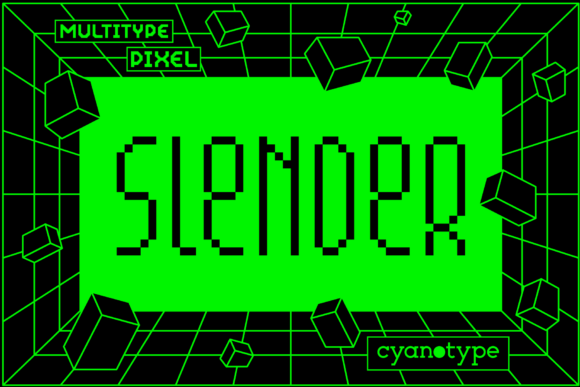 MultiType Pixel Slender: A Unique Pixelated Font for Trendy Campaigns